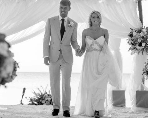 Kevin Ramsey son Aaron Ramsey and daughter-in-law on their Wedding day.
